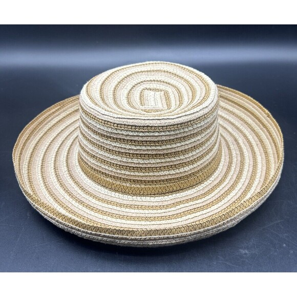 Jeff Gordon Inc Brown & Tan Women’s Straw Hat W/ Bow EUC - Picture 2 of 7